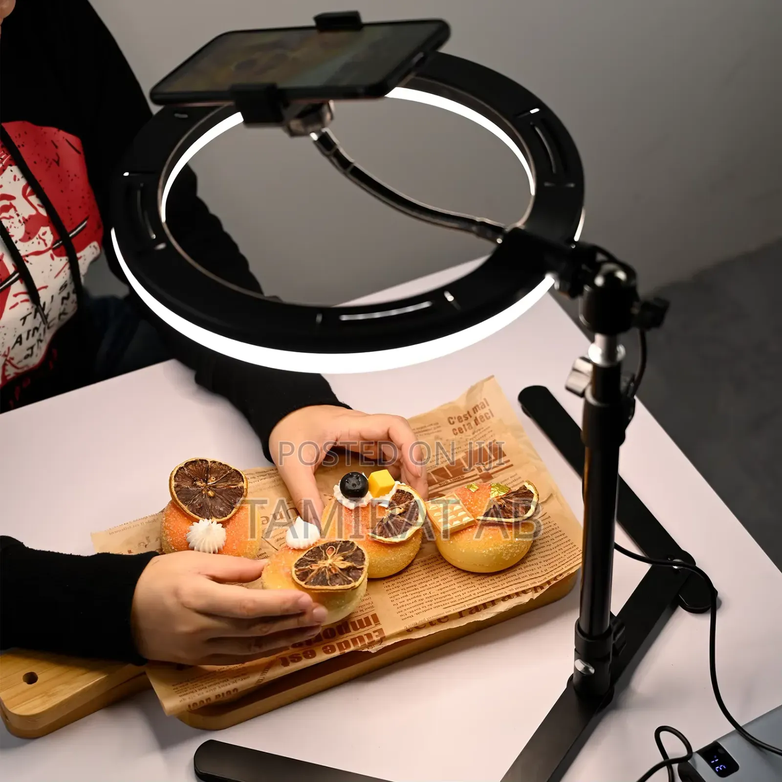10-Inch Top Shot Fill Ring Light With Table Stand for Phone