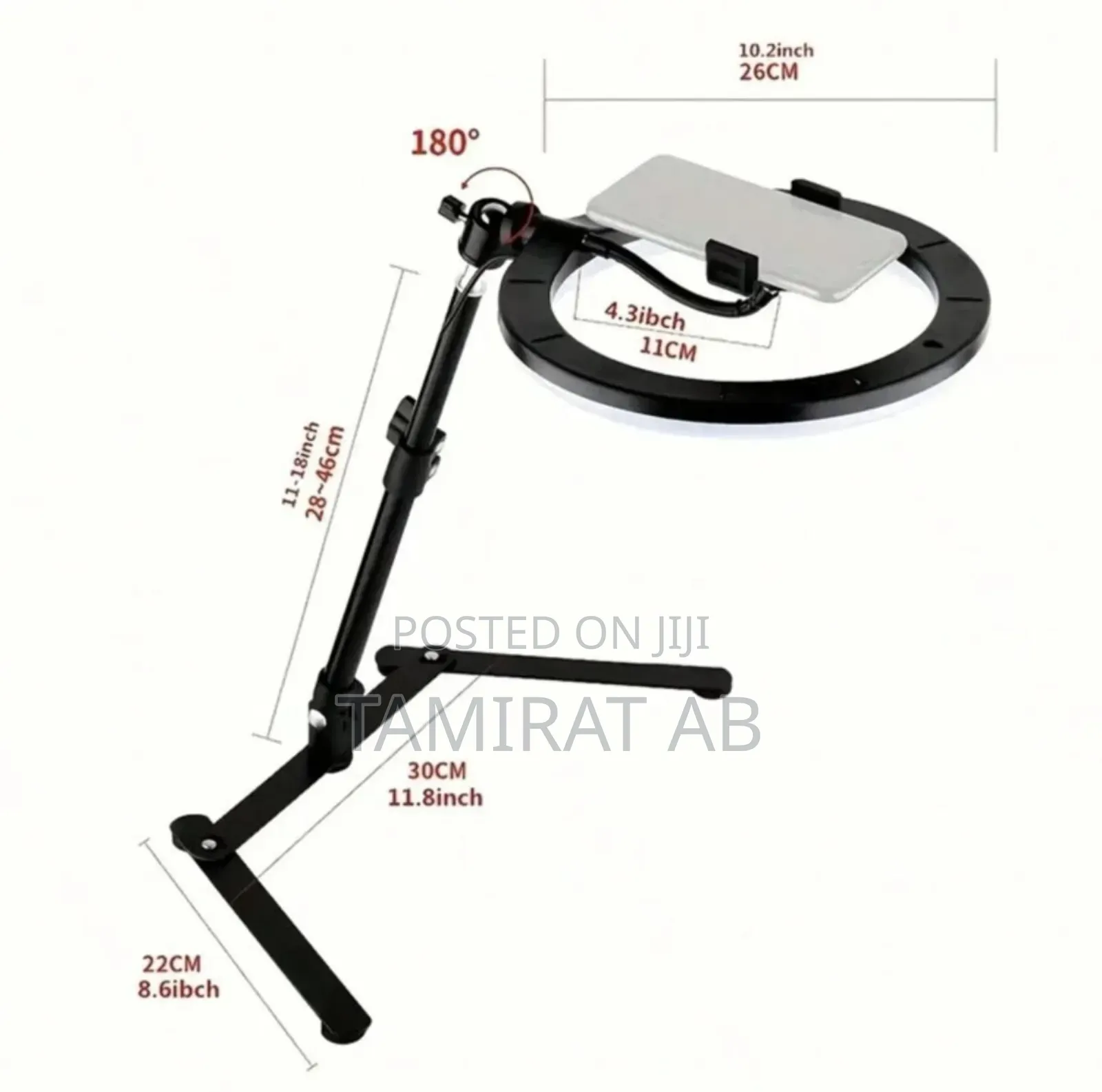 10-Inch Top Shot Fill Ring Light With Table Stand for Phone