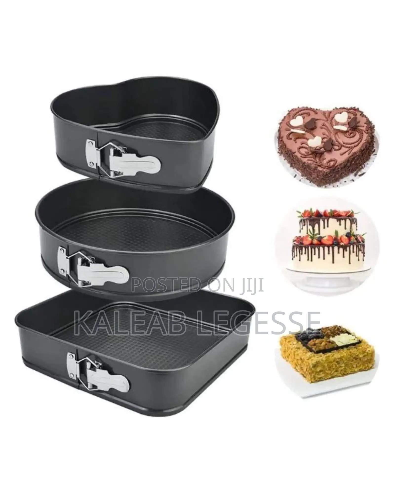 ባለ 3 የተለያዬ የኬክ ቅርፅ ማውጫ መጋገሪያ