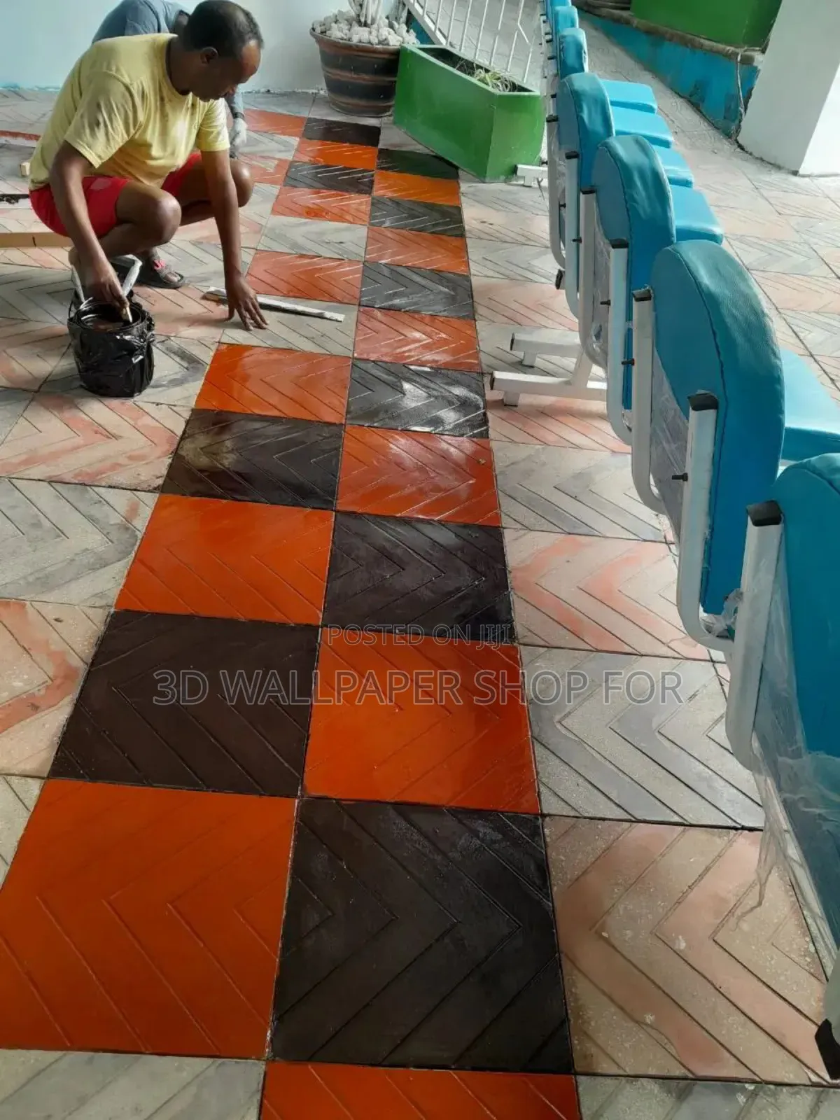 የቴራዝ ቀለም ቅብ / Terrazzo Painting