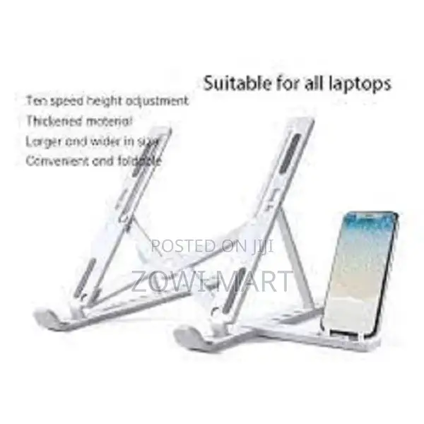 Adjustable Portable Laptop Stand Extra Phone Stand