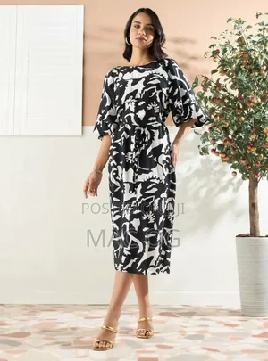 All Over Printed Midi Dress