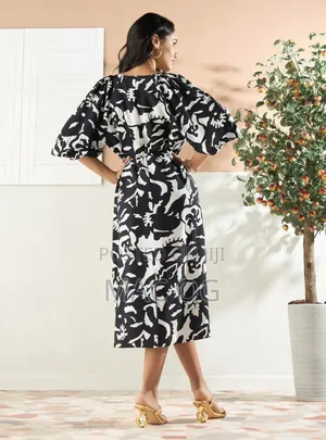All Over Printed Midi Dress