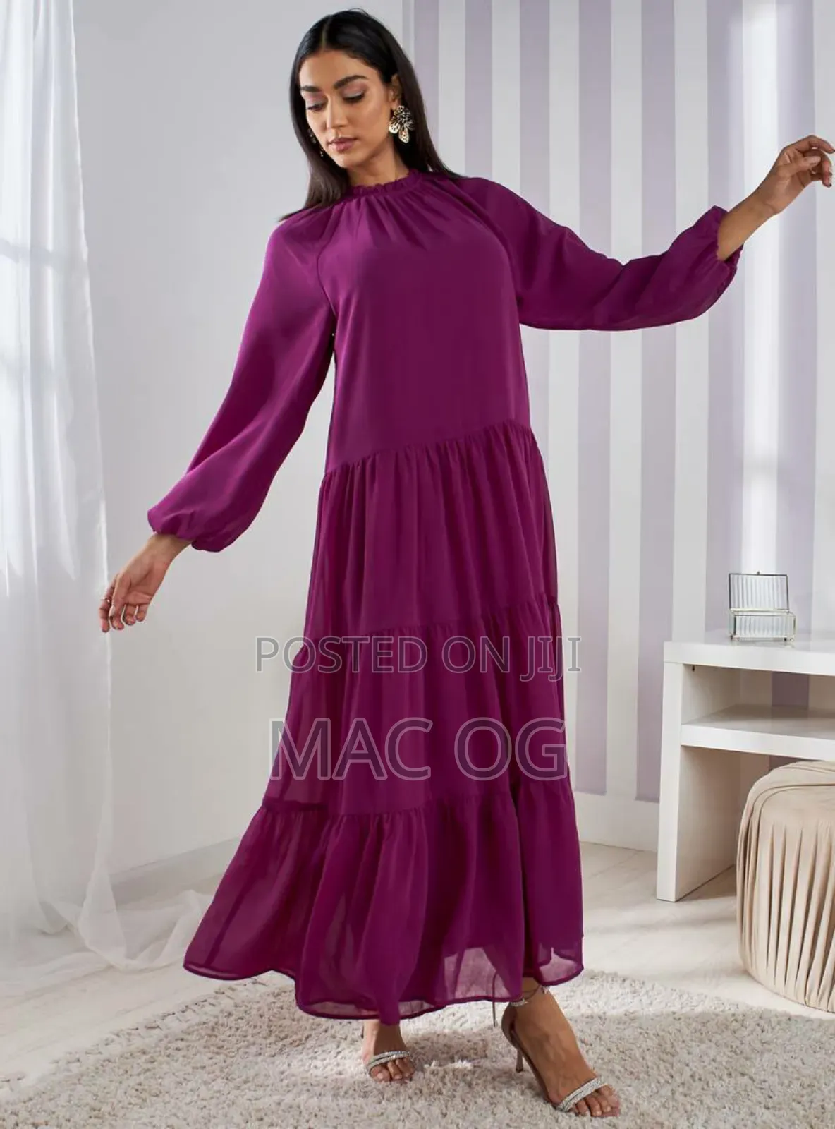Plain Maxi Tiered Dress