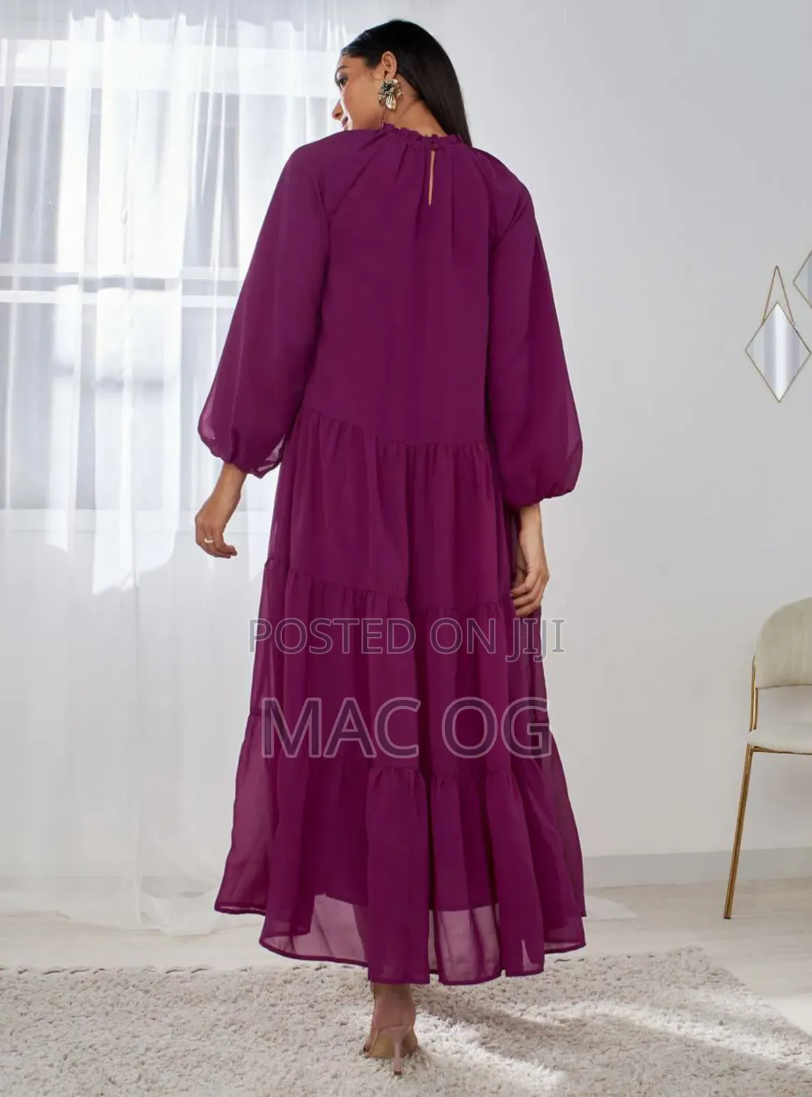 Plain Maxi Tiered Dress