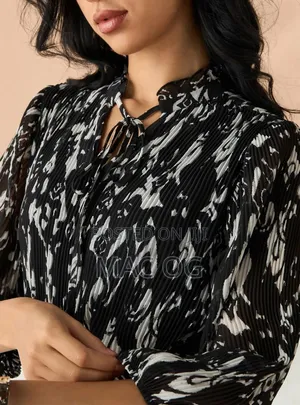 All Over Print Plisse Dress