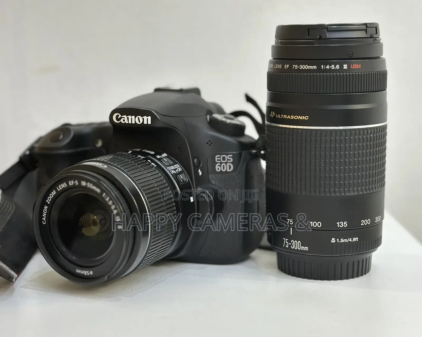 60d Canon + Canon18-55mm + Canon 75-300mm