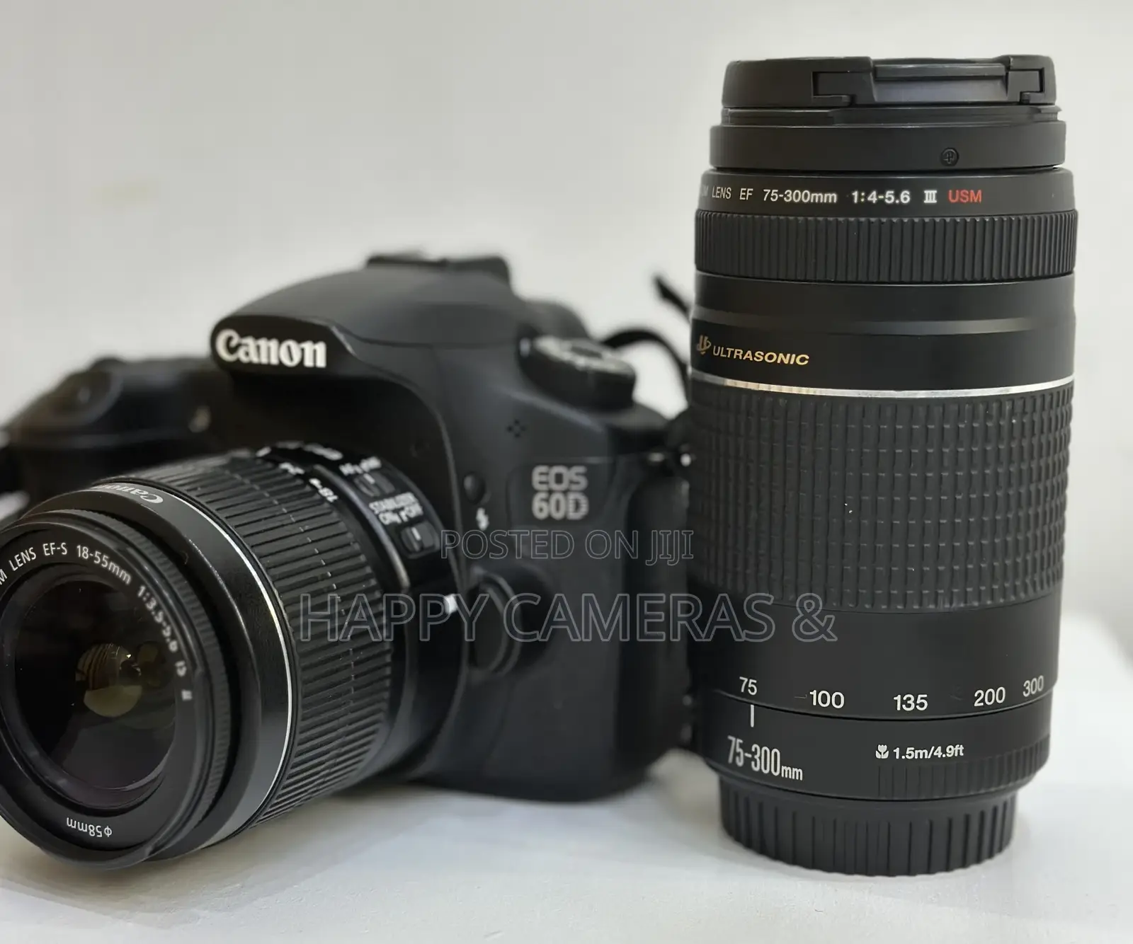 60d Canon + Canon18-55mm + Canon 75-300mm
