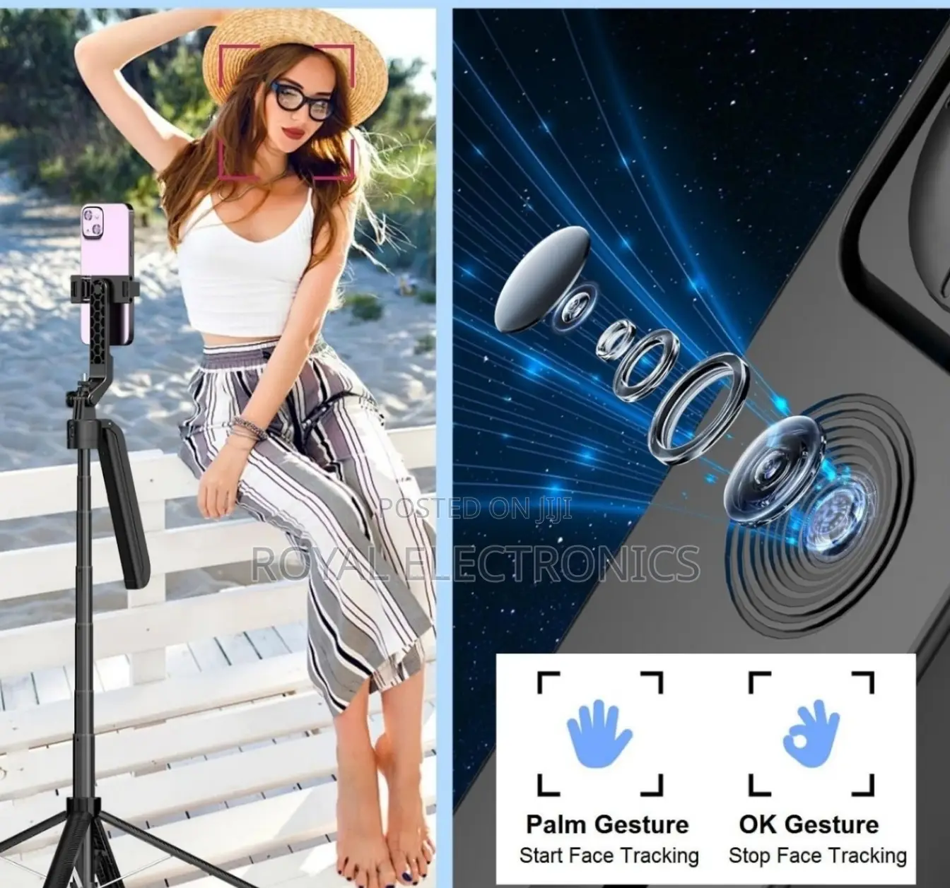 Auto Face Tracking Tripod for Phone and Camera 360° Rotation