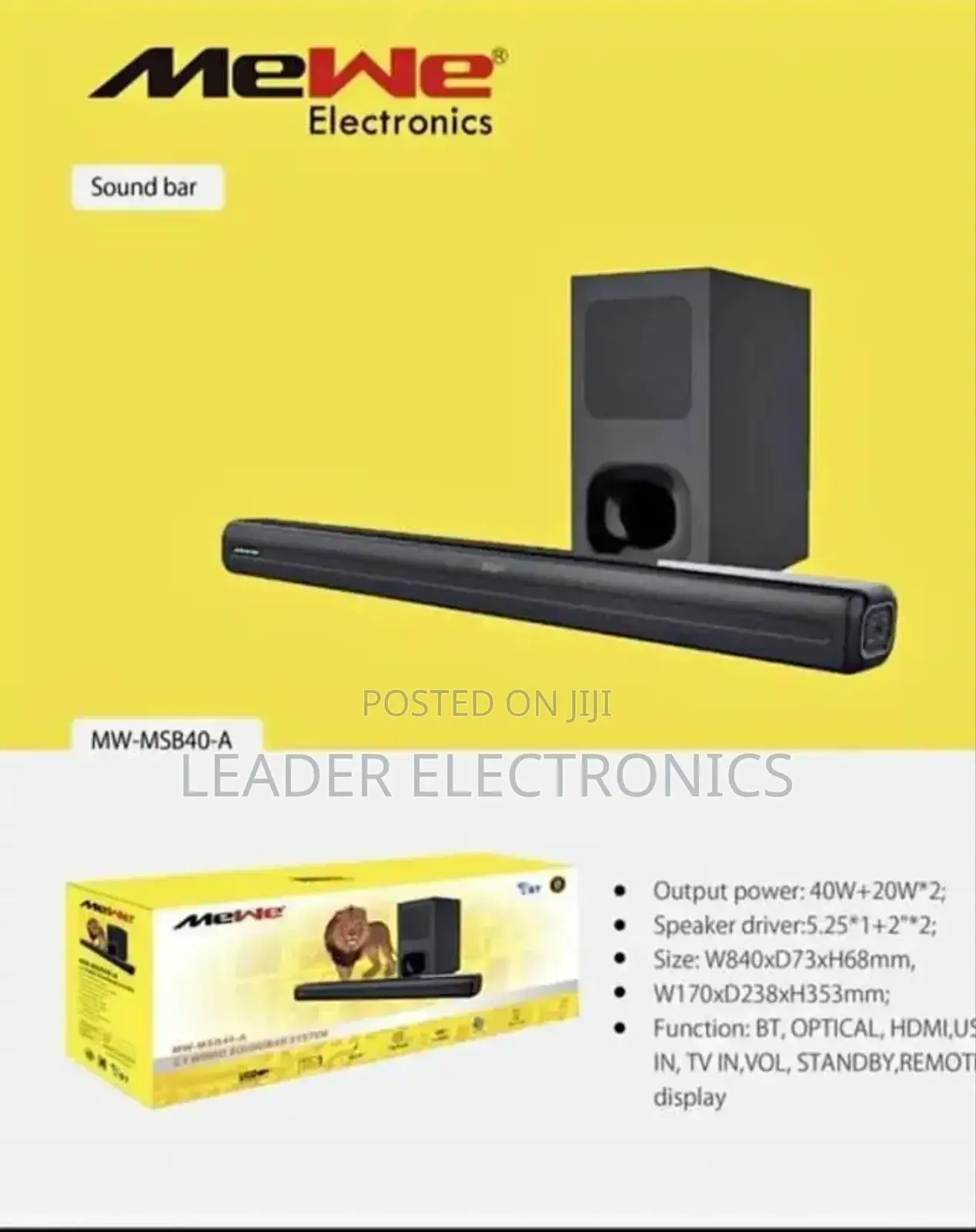 Mewe Sound Bar Speaker
