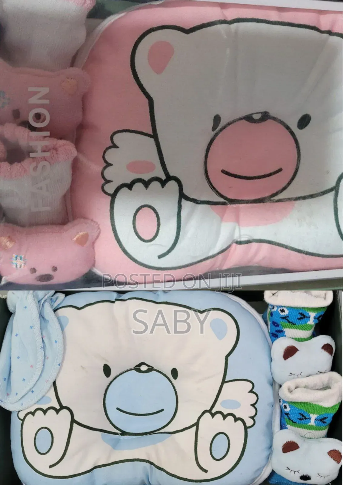 የአራስ ትራስ ካልሲ ጓንት (3 in 1)