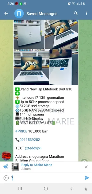 New Laptop HP EliteBook 840 10 16GB Intel Core I7 SSD 512GB