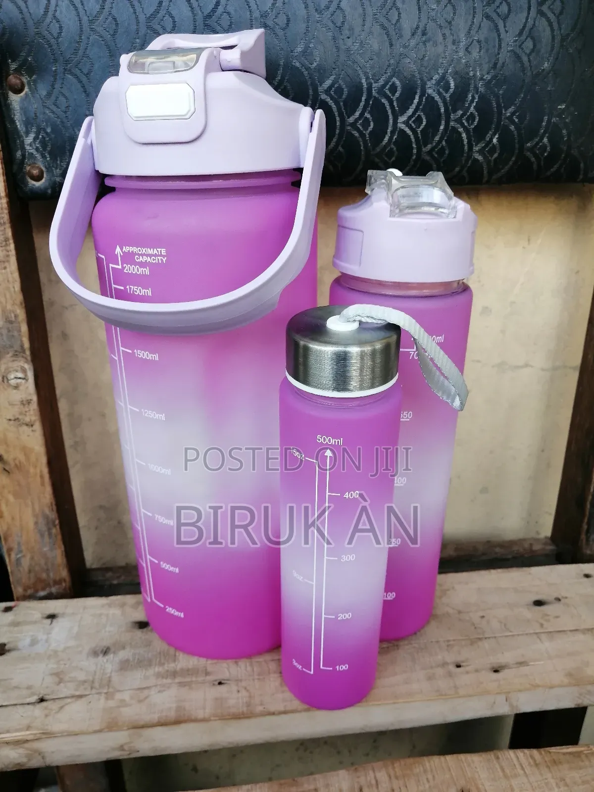 Plactic Water Bottles, 3piece