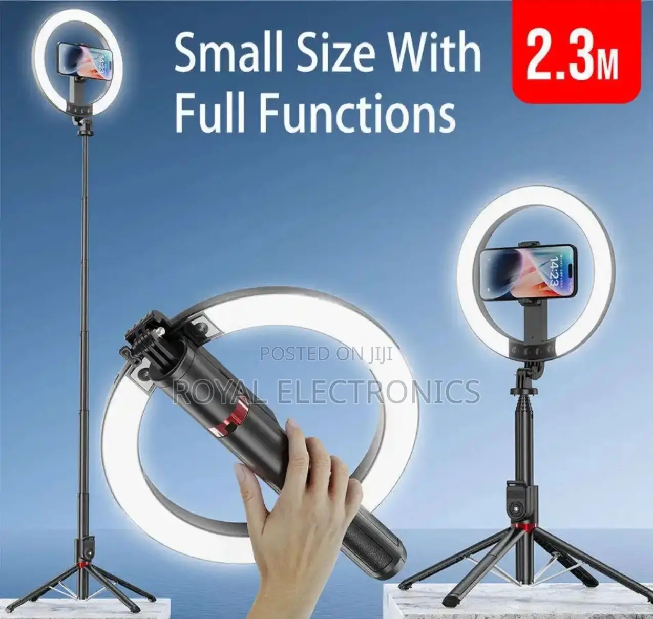 ቁመቱ 2.3 Meter መርዘም የሚቺል Ringlight ያለው Selfi Stick Tripod