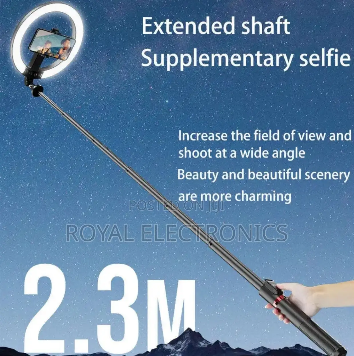 ቁመቱ 2.3 Meter መርዘም የሚቺል Ringlight ያለው Selfi Stick Tripod