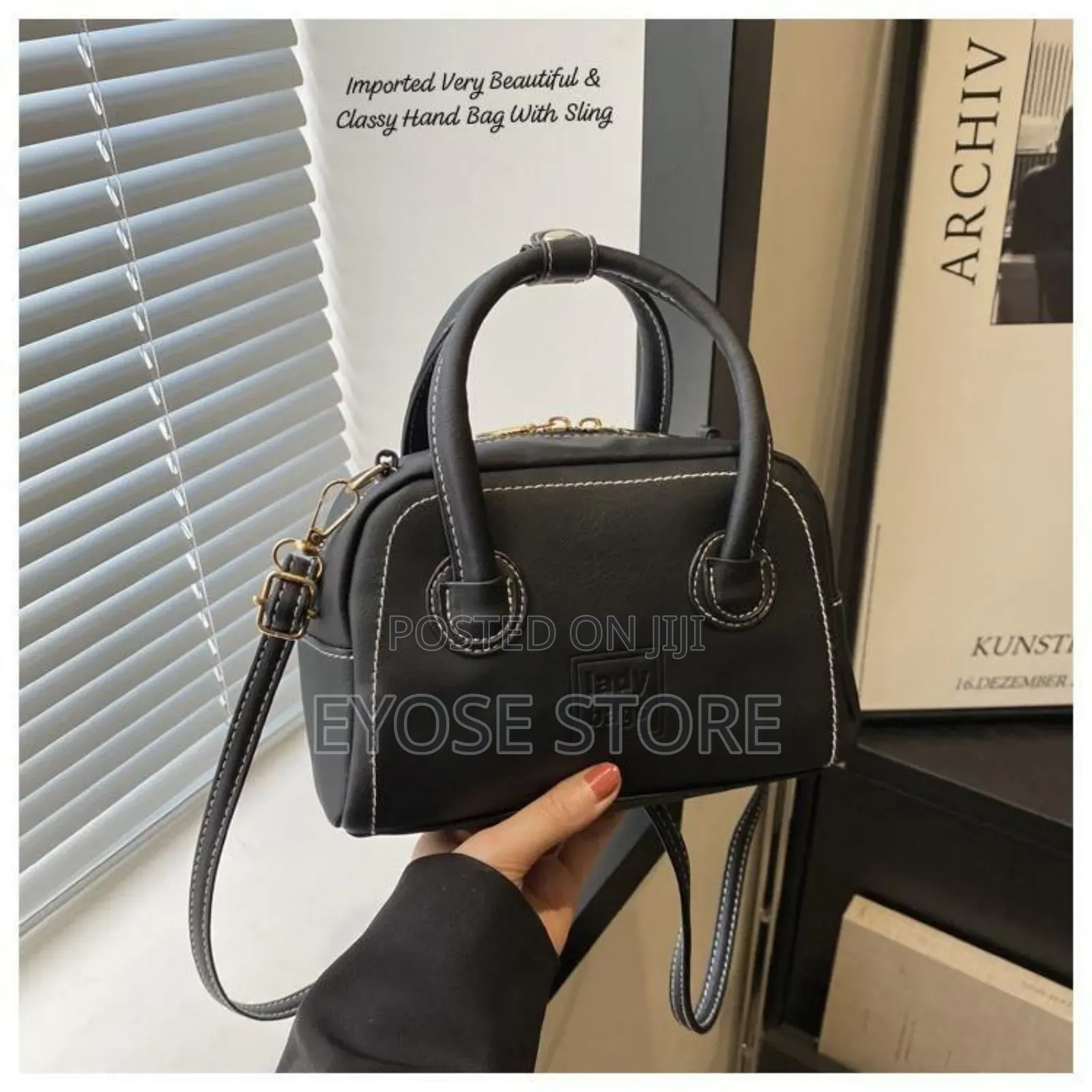 *Classy Leather Look Hand Bag With Sling Bag*