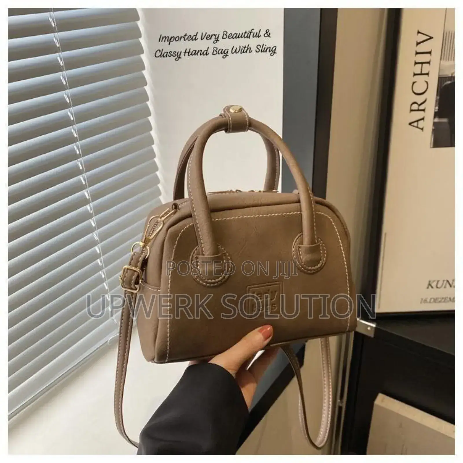 *Classy Leather Look Hand Bag With Sling Bag*