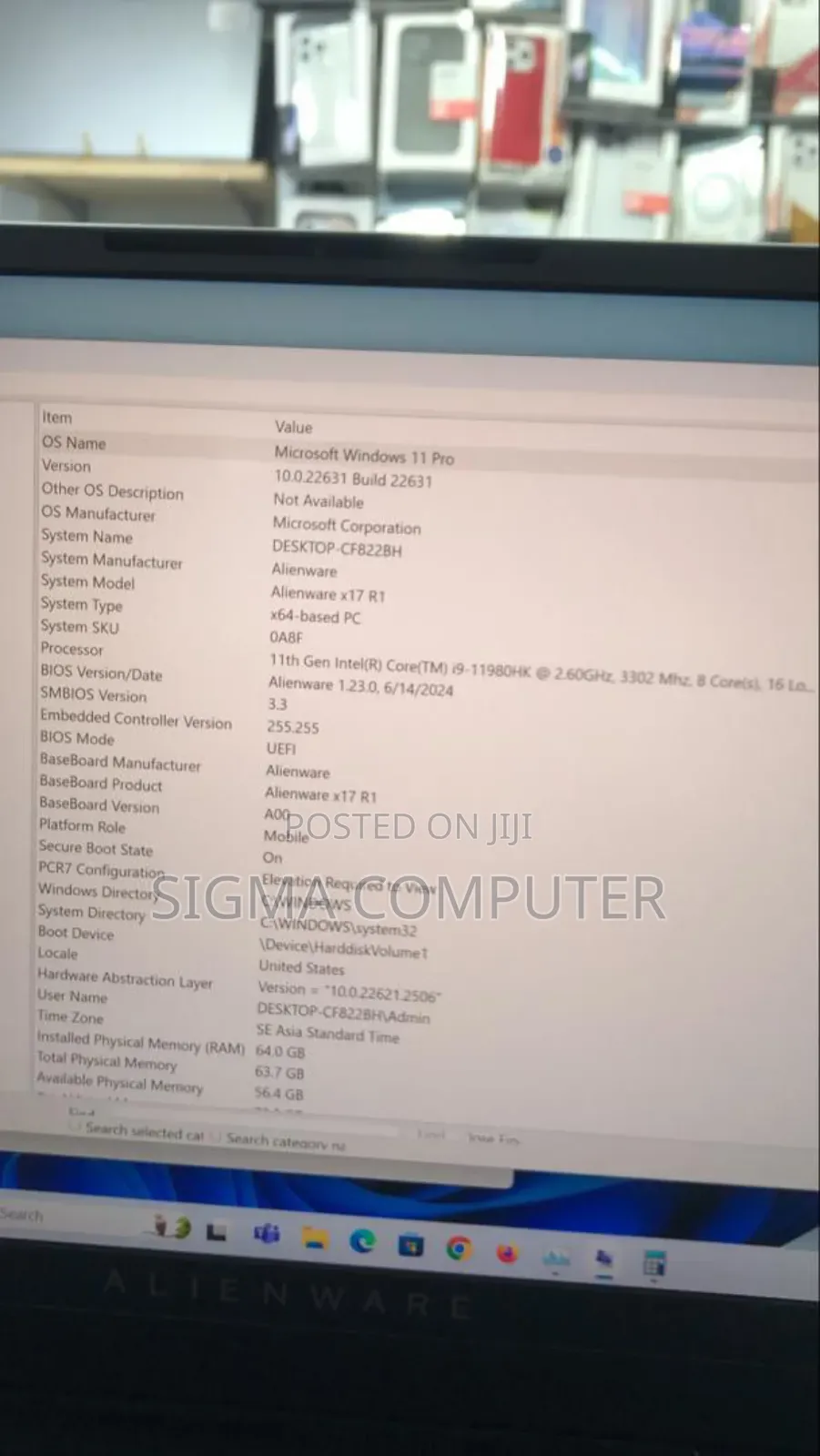 New Laptop Alienware Area-51m 64GB Intel Core I7 SSD 4T