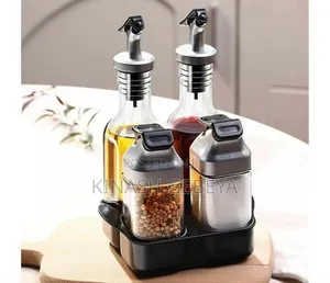 4 Set Kitchen Seasoning Bottles(ፈሳሽ እና ቅመማ ቅመም መቀነሻ)