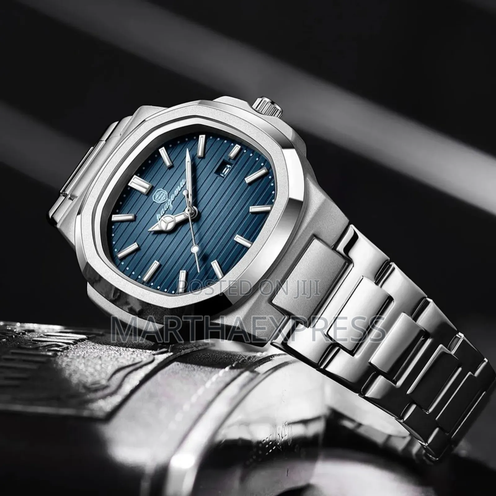 Luxurious Poedagar Silver Blue Watch