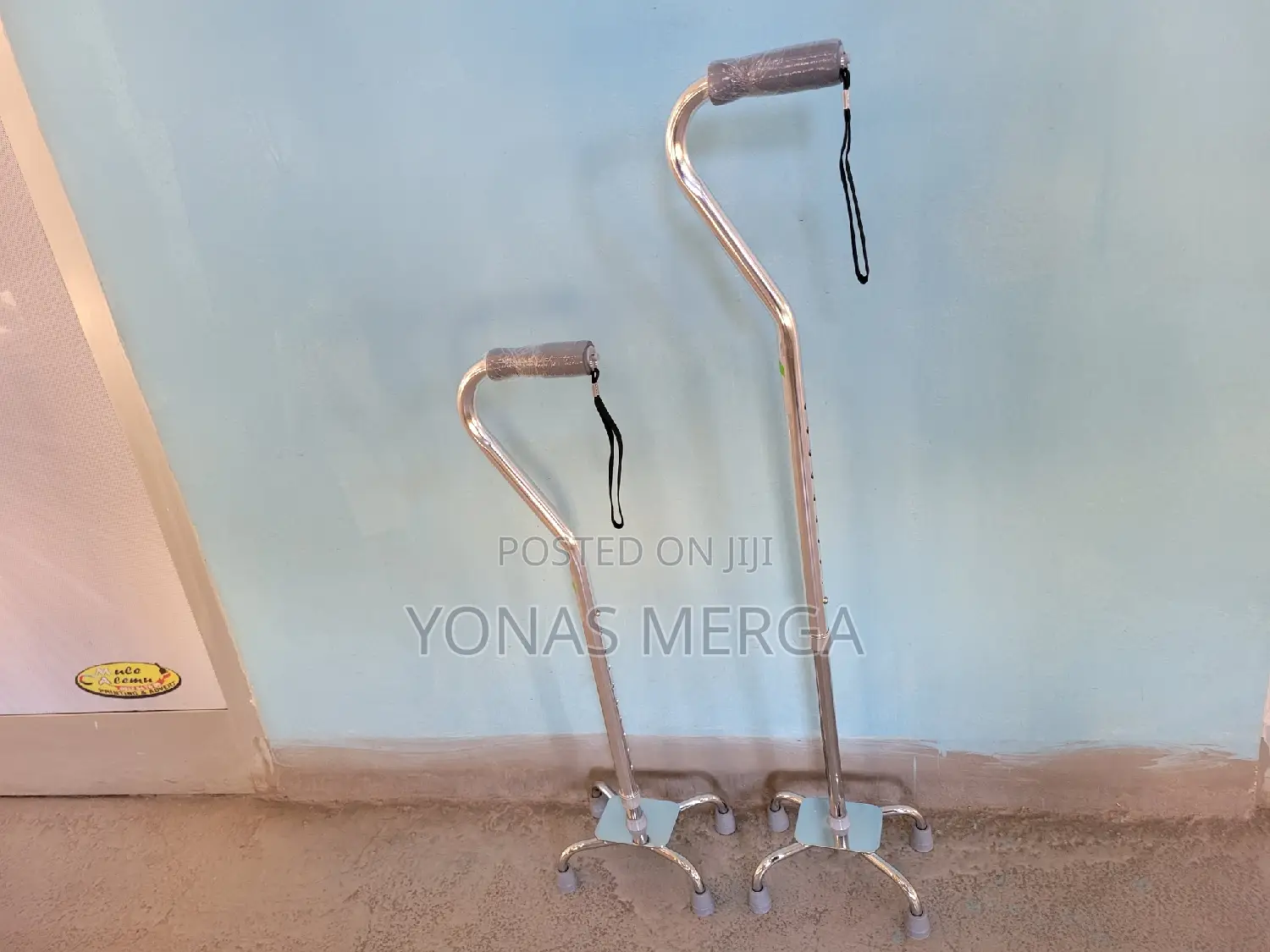 Cane/Walking Stick Aluminium Silver田four-Legged Crutches-006