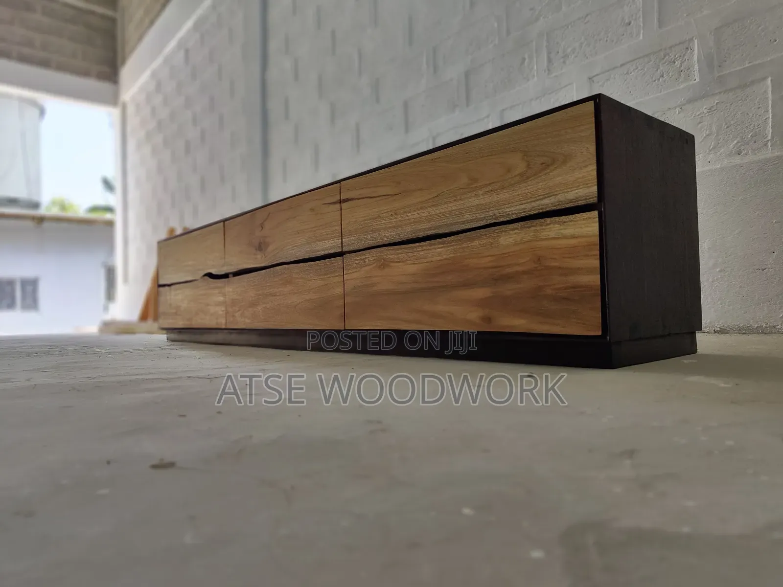Tv Stand Finger Jointed Edges Made With Wanza Wood