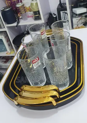 3pcs አክለሪክ ሰርቪስ እና 6 የመጠጥ ብርጭቆ