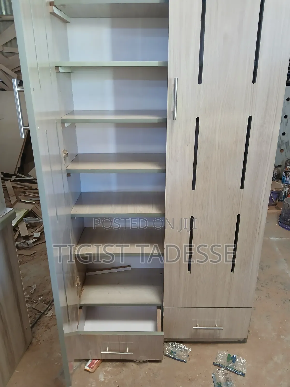 ላምኔት ጫማ መደርደሪያ 90*180 ከሁለት መሳቢያ ጋር