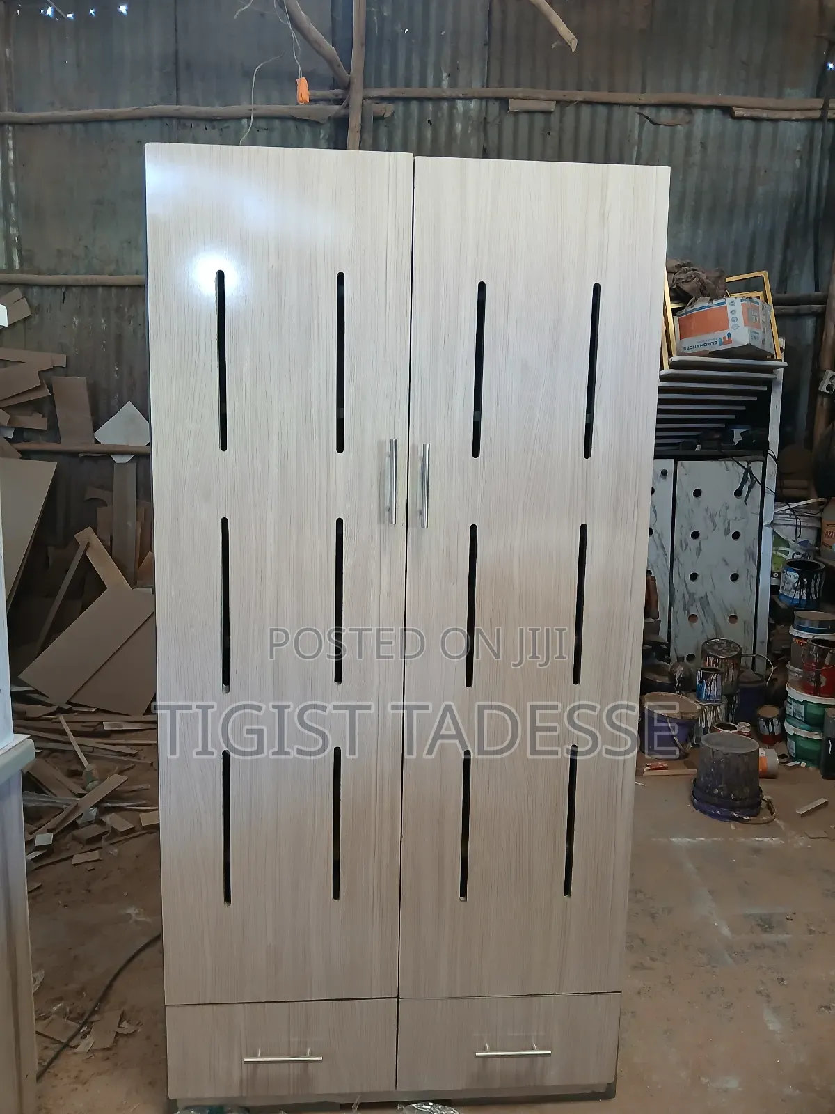 ላምኔት ጫማ መደርደሪያ 90*180 ከሁለት መሳቢያ ጋር