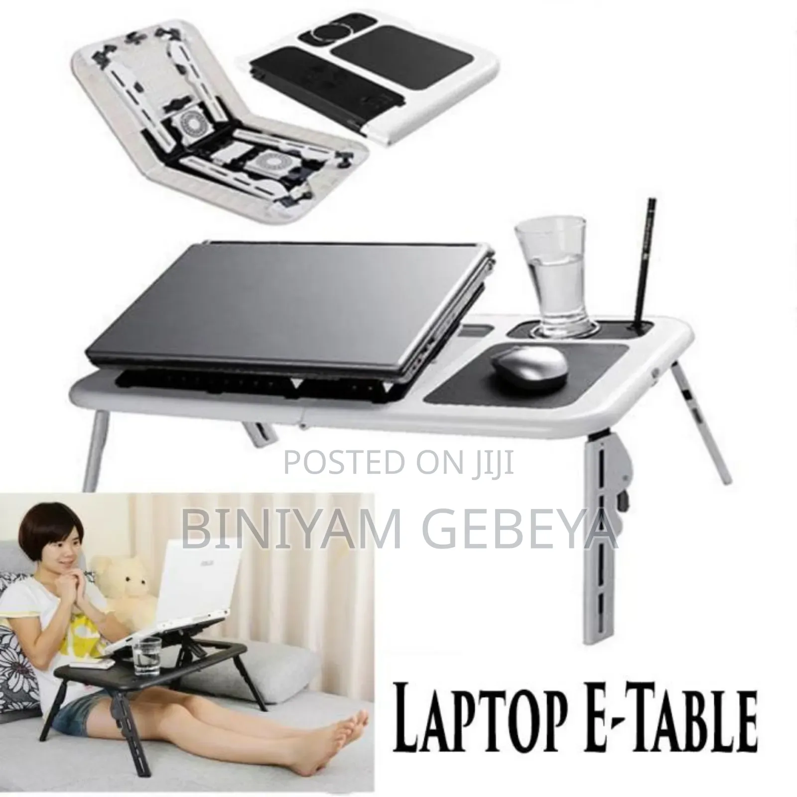 Quality የሪሱ Cooling Fan,Cup ማስቀመጫ ያለዉ Foldable Laptopstand