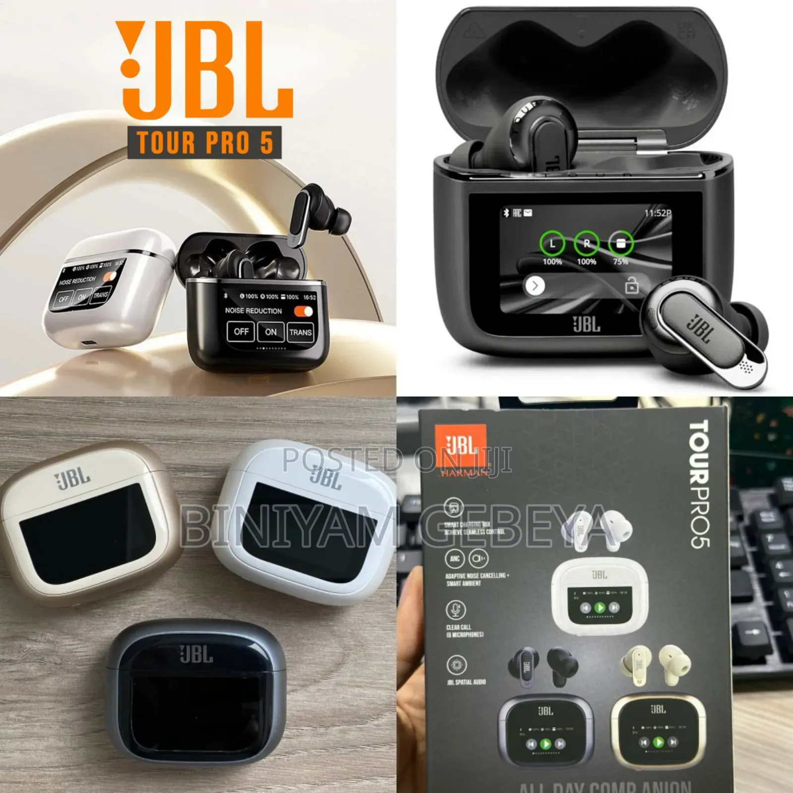 Original ድምፅ ጥራት ያለዉ Bluetooth Wireless JBL TOUR PRO5 Earbud