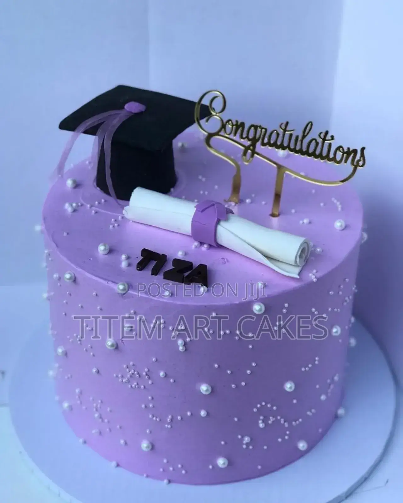 Simple Graduation Cake Purple Color