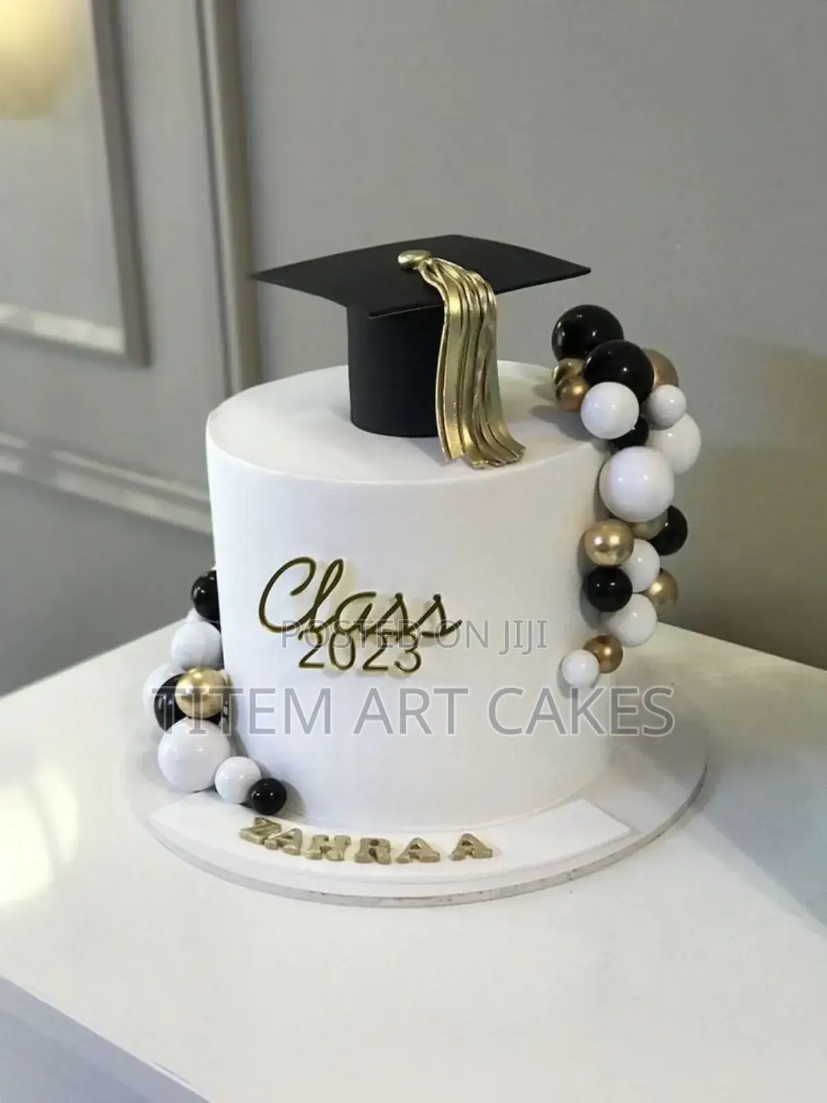 Graduation Cake With White Color
