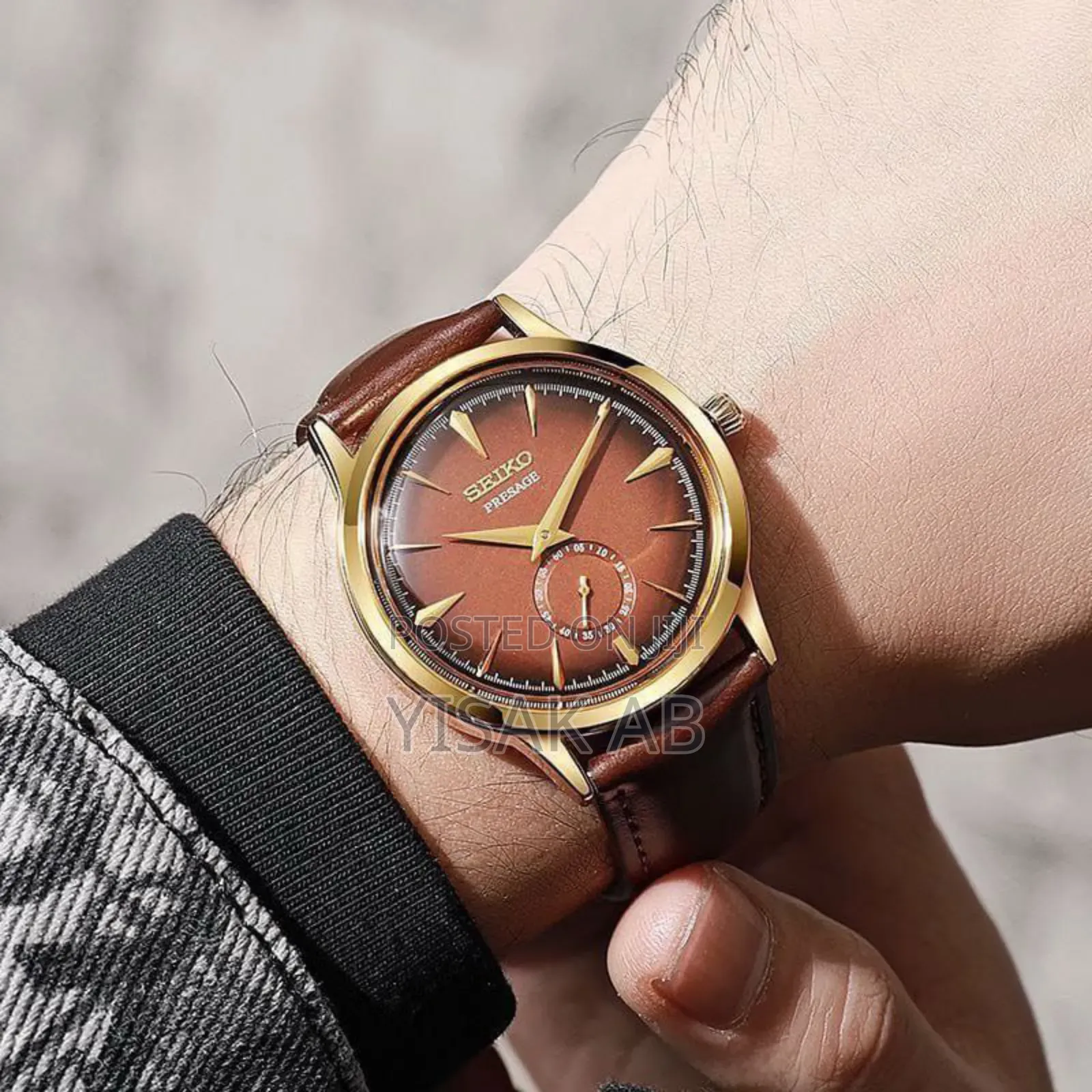 Men's Leather Seiko Watch