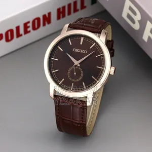 Men's Leather Seiko Watch