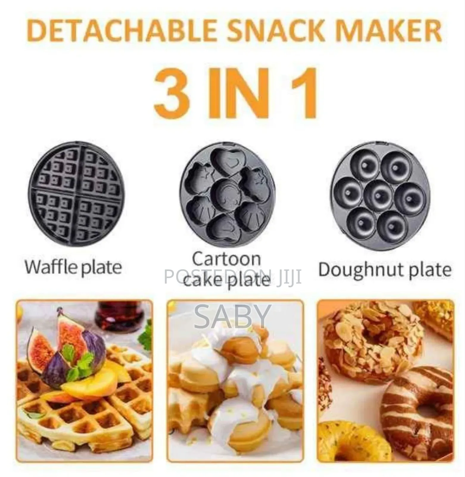 Sokany 3-in-1 Multi-functional Sandwich Waffle Maker