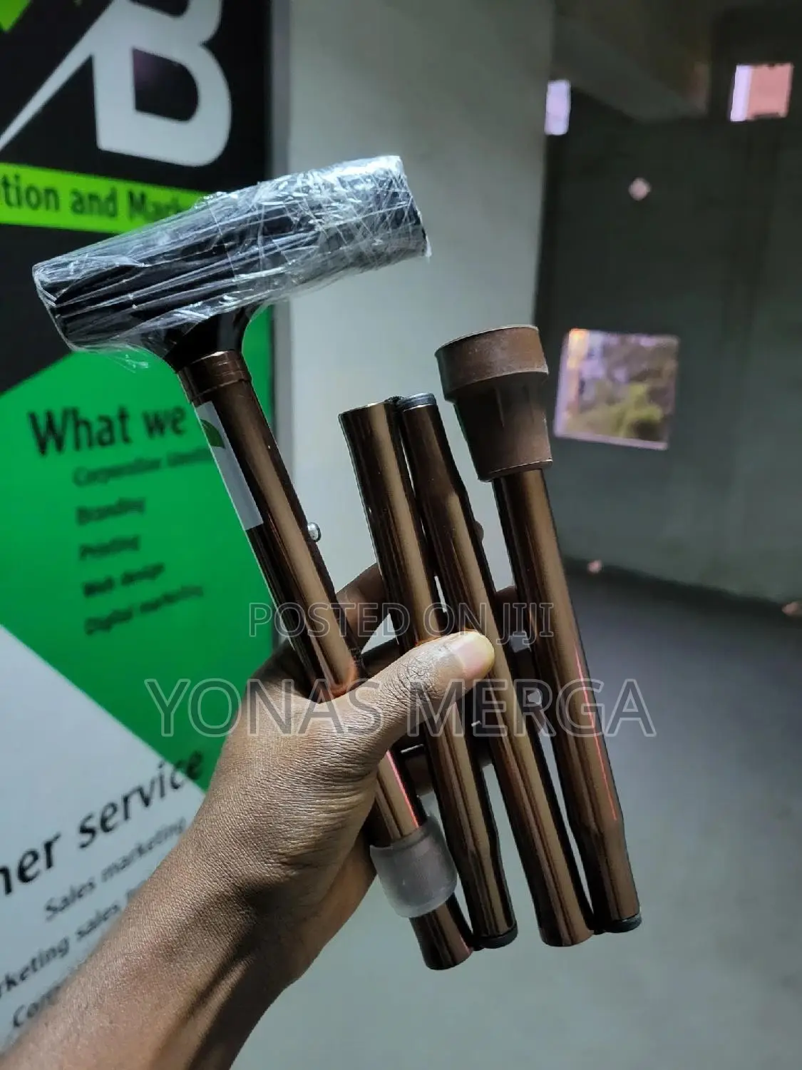 Walking-Stick, 70-100cm moulded Plastic Handle walking Cane