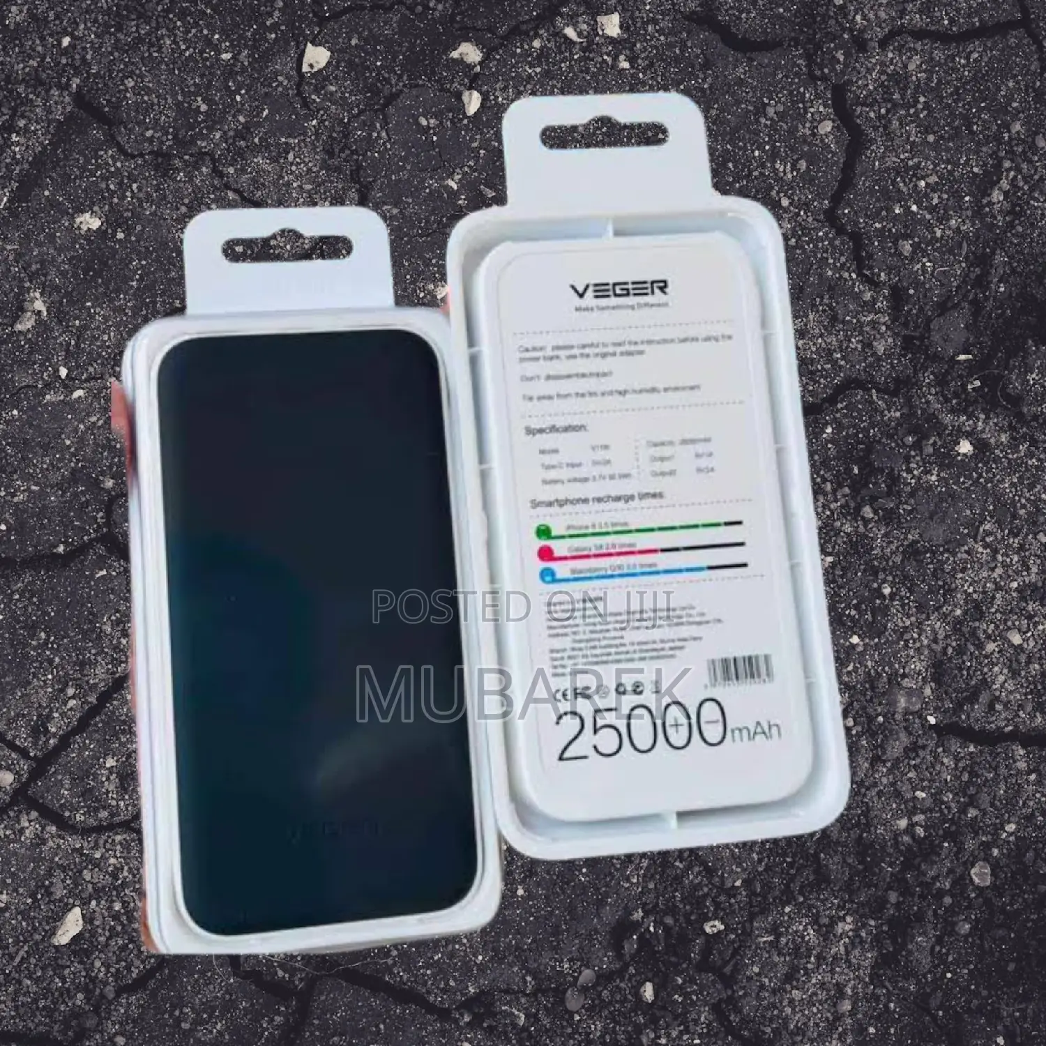 Veger 25000mah Resistant With Led Flashlight