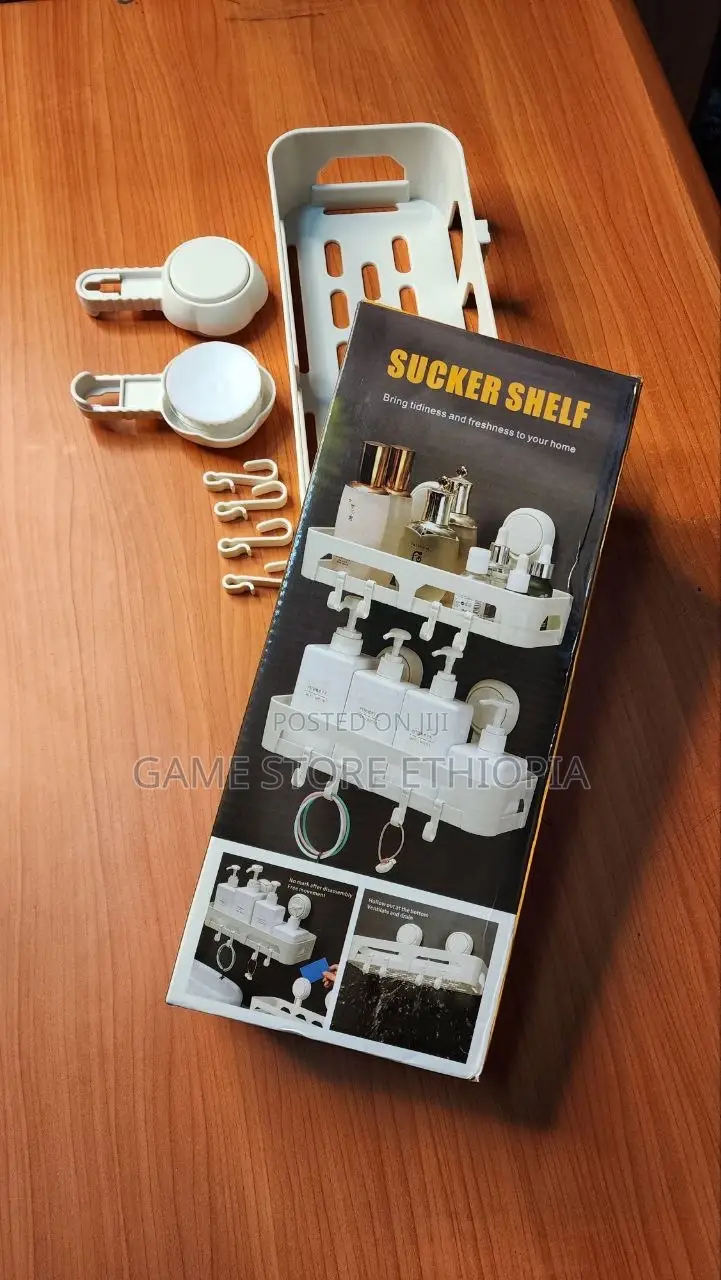 Wall- Mounting Shelf | SUCKER SHELF | ግርግዳ ላይ የሚለጠፍ መደርደሪያ