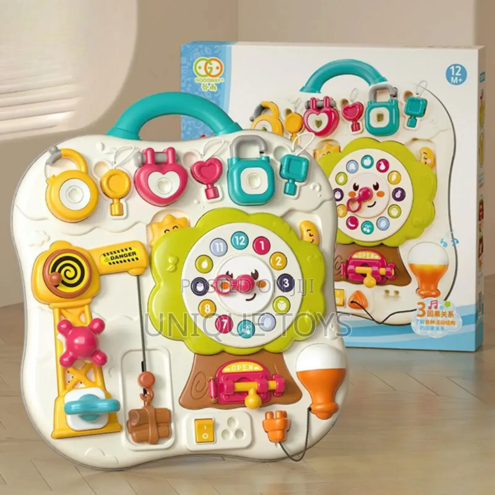 12-in-1 Exploration Busy Board Montessori Toy, +12 Months