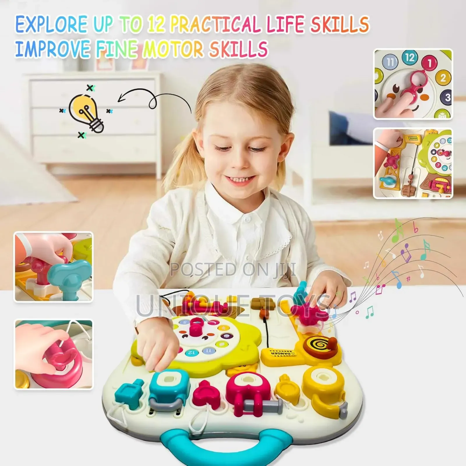 12-in-1 Exploration Busy Board Montessori Toy, +12 Months