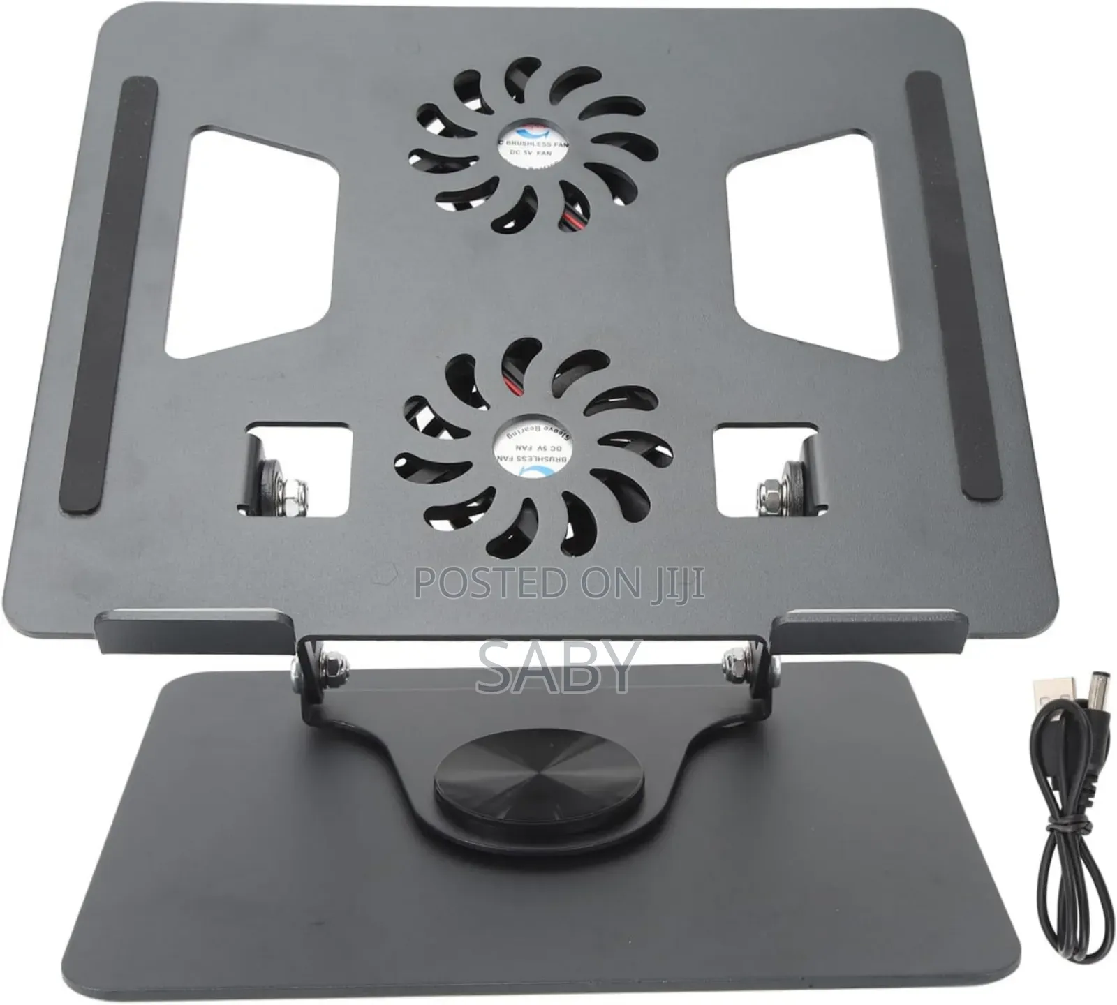 A Laptop Stand Fan With a 360 Rotating Base Is