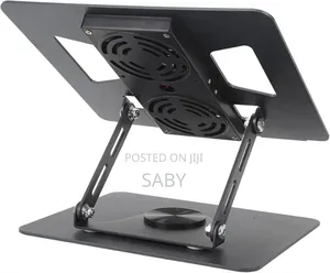 A Laptop Stand Fan With a 360 Rotating Base Is
