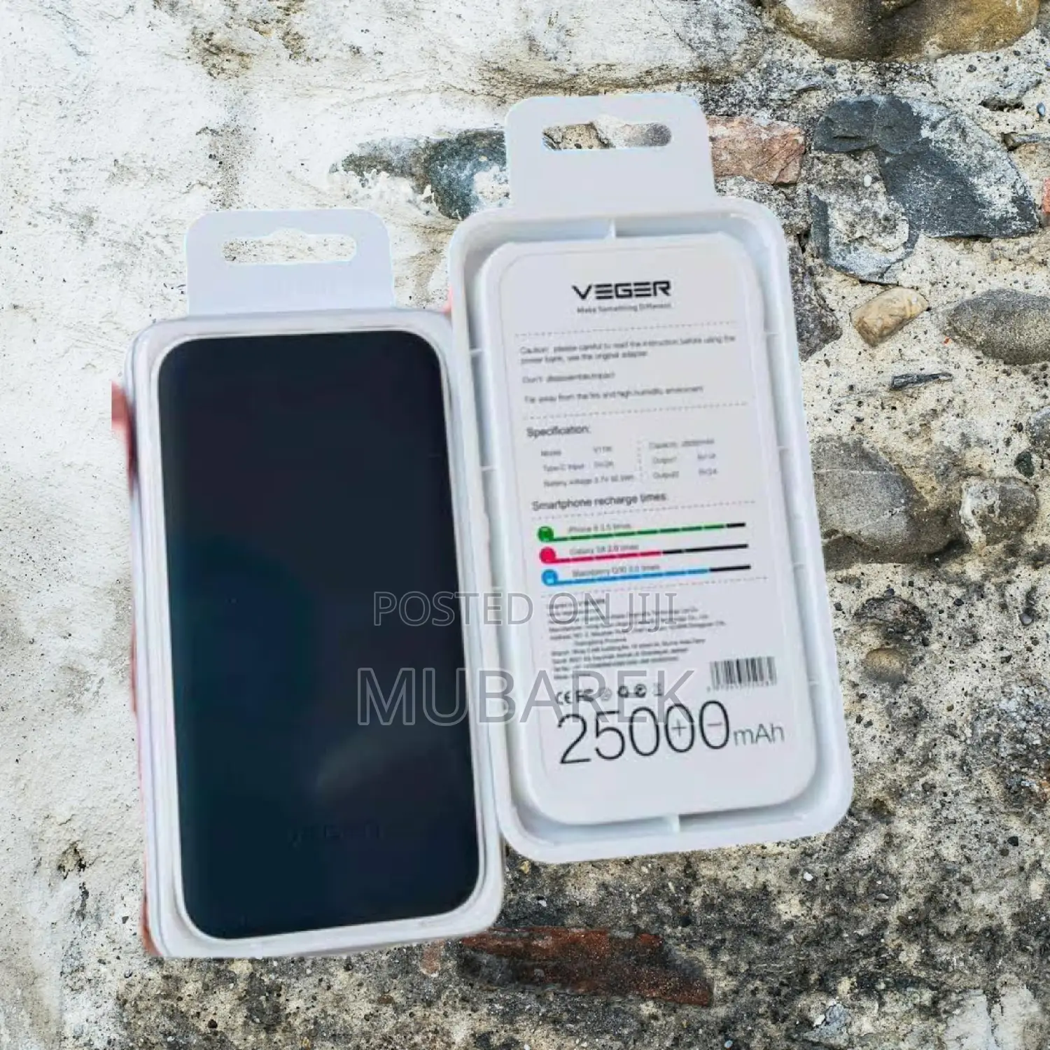 Veger 25000mah Resistant Reliable Power Backup