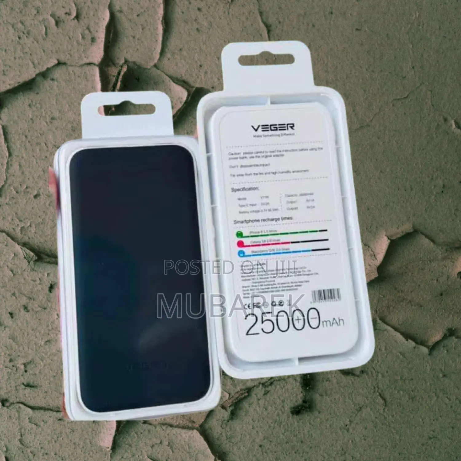 Veger 25000mah Resistant Quick Recharge Capability