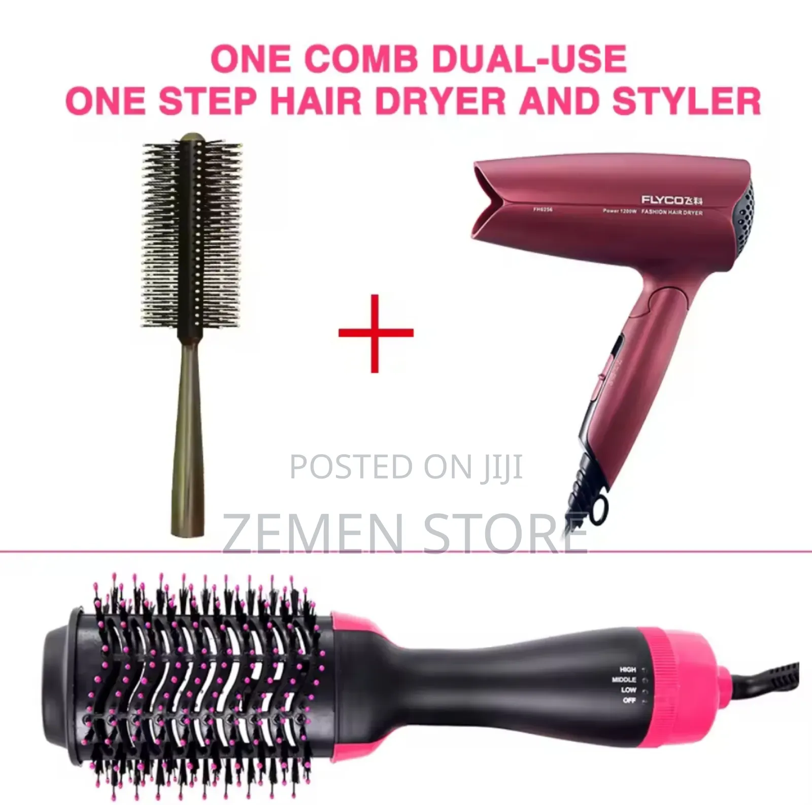 2-in-1 Hair Dryer Styler for Ethiopian Hair