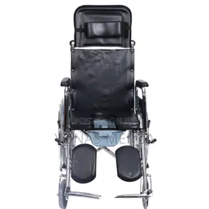 ዊልቼር囧medical Steel Reclining High Back 亞commode Wheelchair