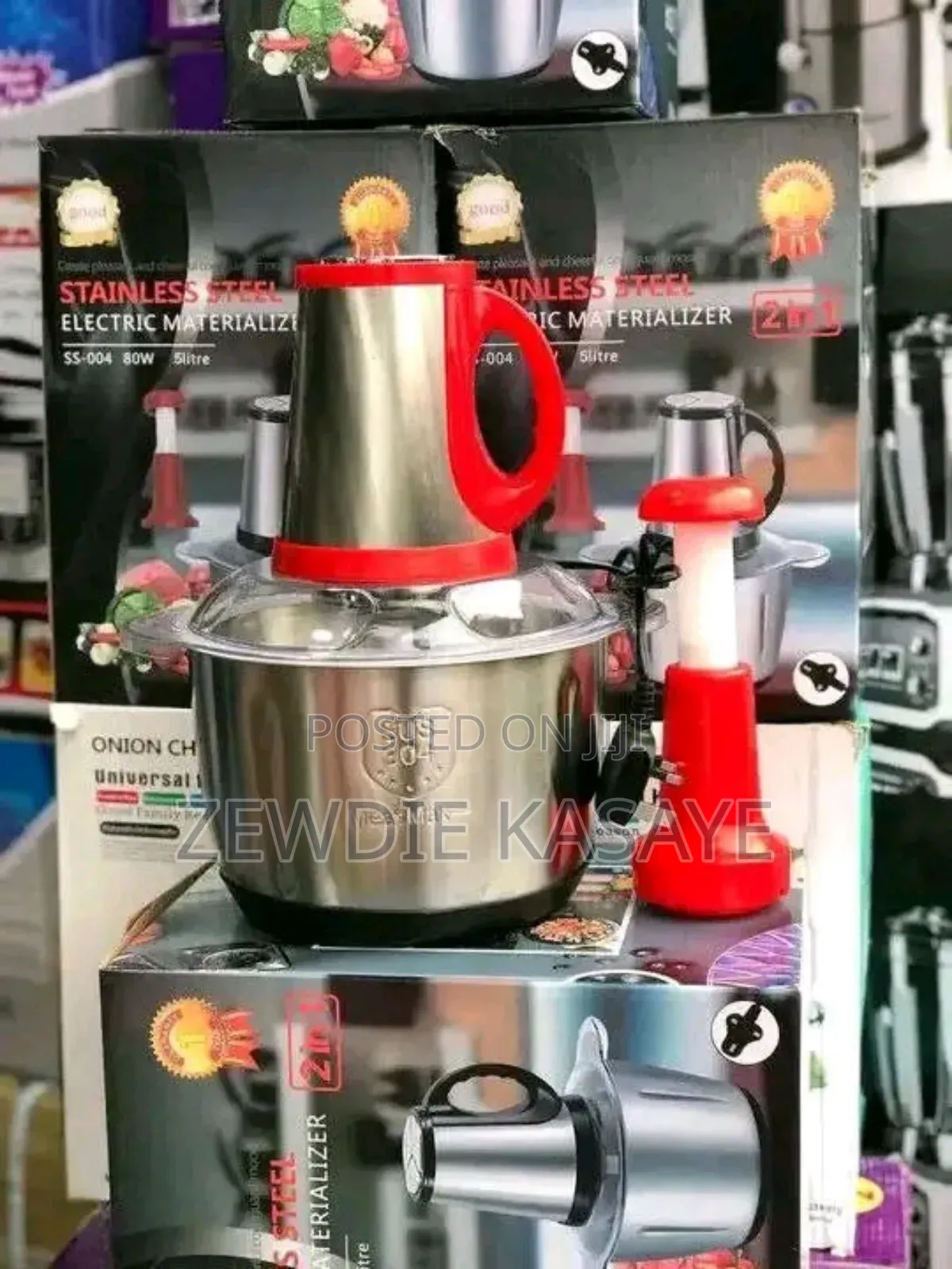 Stainless Steel 4 Liter Chopper የሽንኩርትና የስጋ መፍጫ 4 ሊተር