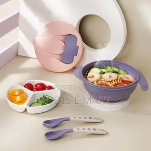 ባለ ሁለት ክፍል የልጆች መመገቢያ ሳህን Baby Suction Bowl