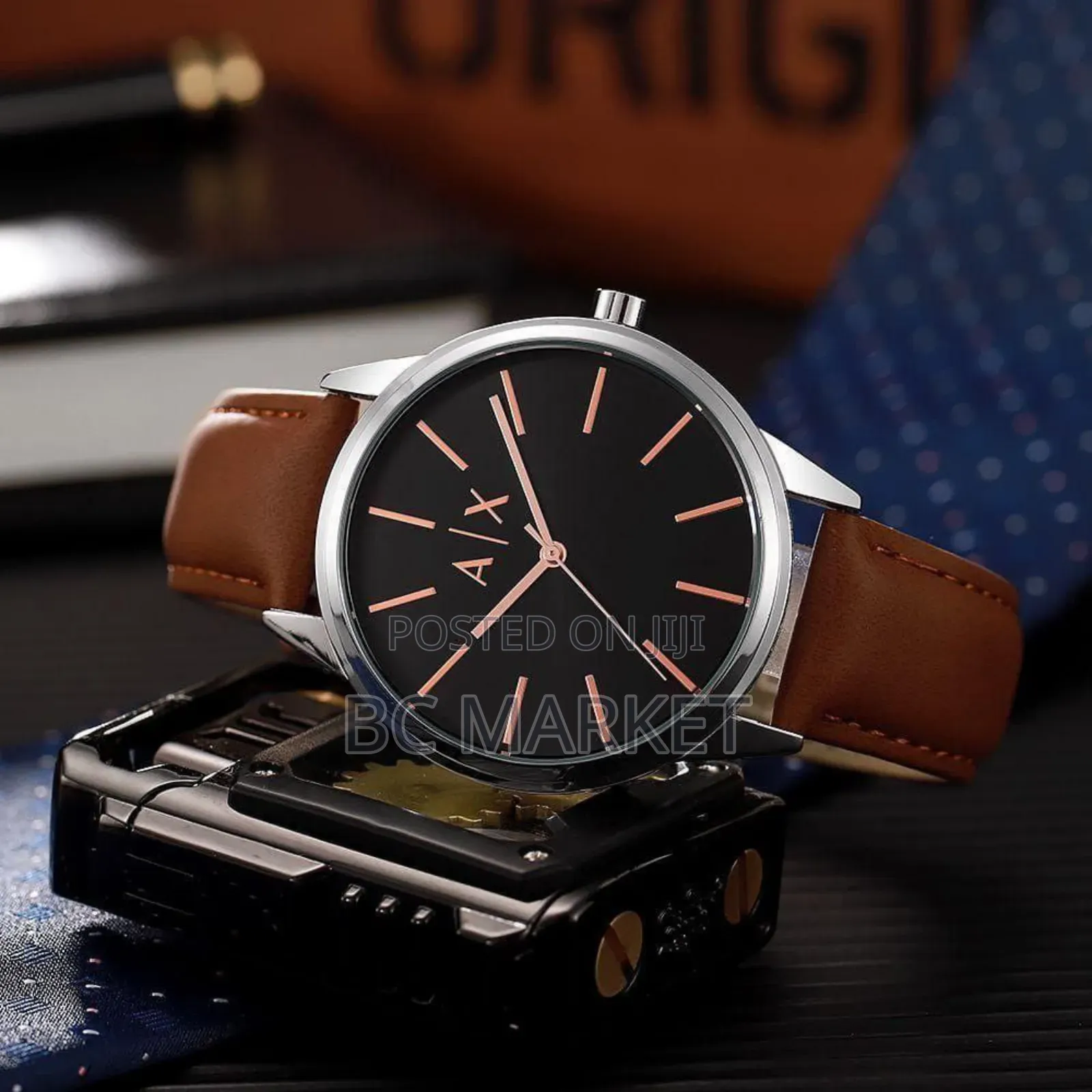 Armani Exchange Leather Belt Watch